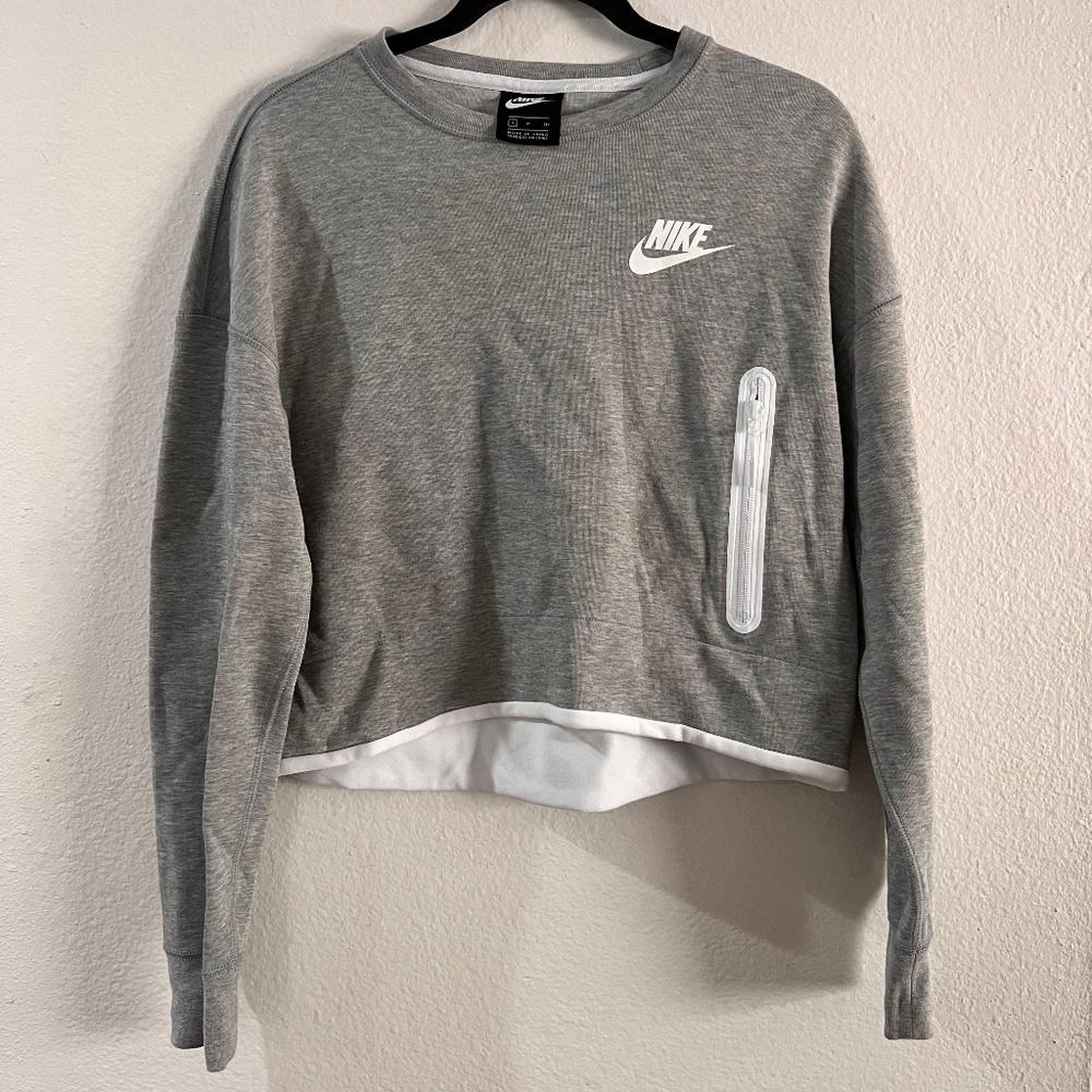 Nike Wmns Tech Fleece Crew Sweatshirt Grey White Women Sport 939929